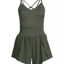 Women's Tugless Strappy X-Back Romper Swimsuit