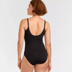 Women's Tugless Thin Strap One Piece Swimsuit
