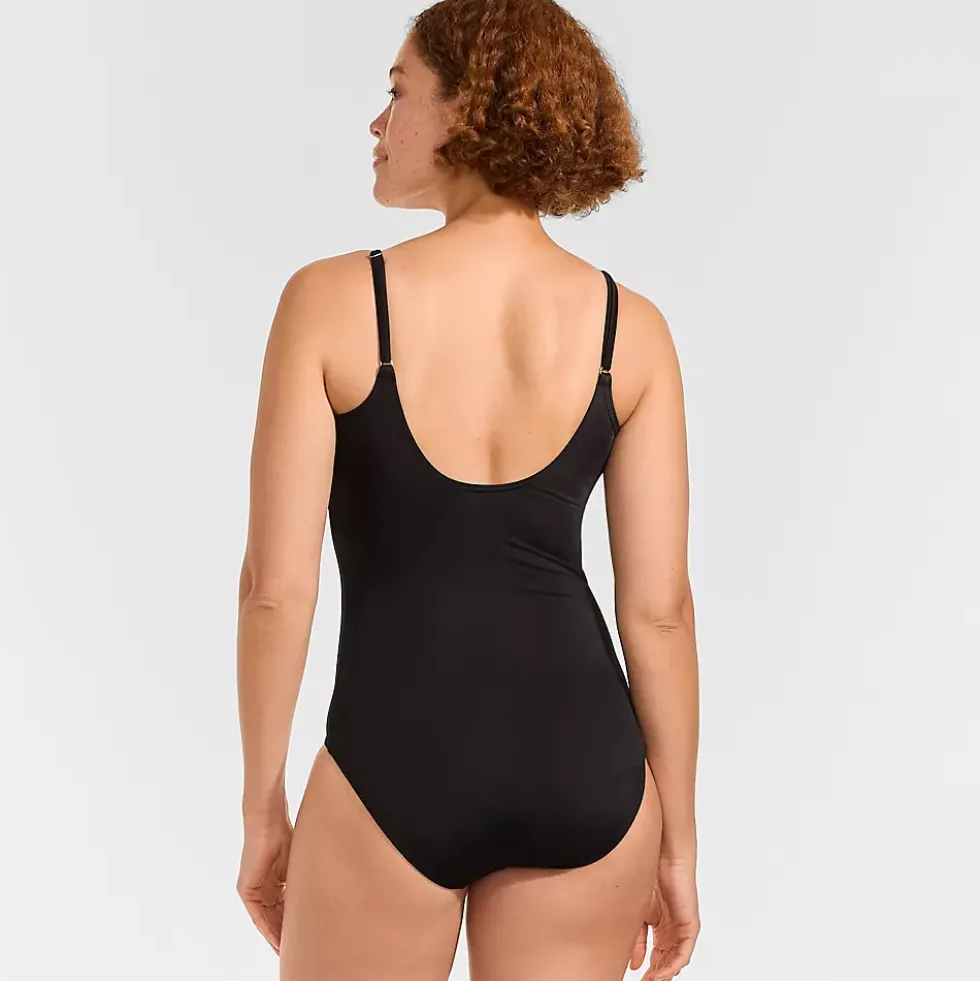 Women's Tugless Thin Strap One Piece Swimsuit