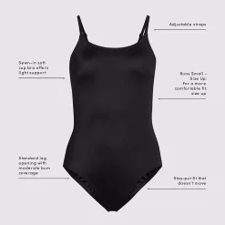Women's Tugless Thin Strap One Piece Swimsuit