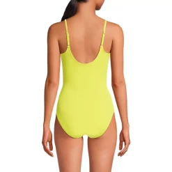 Women's Tugless Thin Strap One Piece Swimsuit