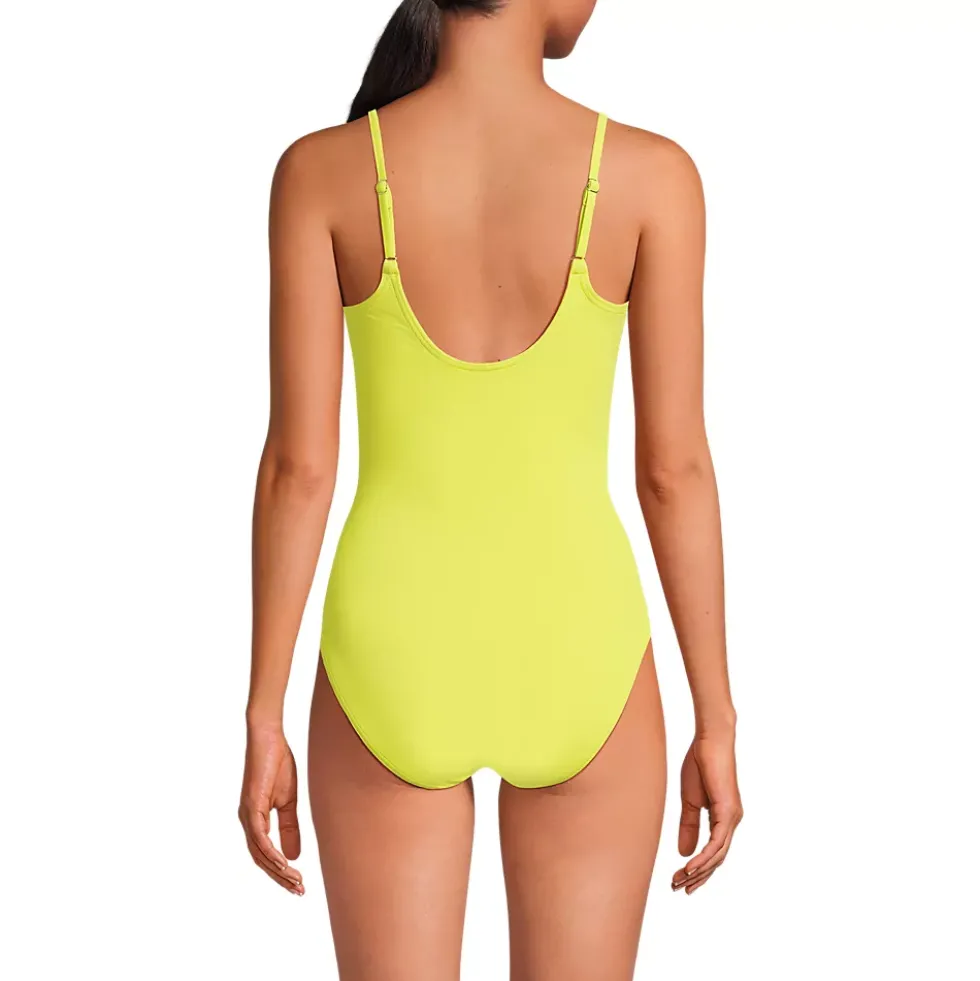 Women's Tugless Thin Strap One Piece Swimsuit