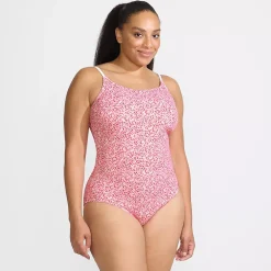 Women's Tugless Thin Strap One Piece Swimsuit