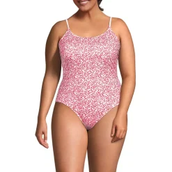 Women's Tugless Thin Strap One Piece Swimsuit