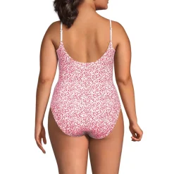 Women's Tugless Thin Strap One Piece Swimsuit