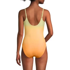 Women's Tugless Thin Strap One Piece Swimsuit