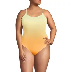 Women's Tugless Thin Strap One Piece Swimsuit