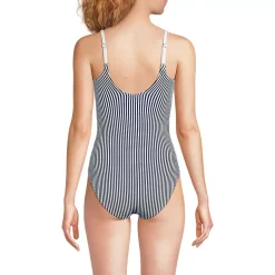 Women's Tugless Thin Strap One Piece Swimsuit