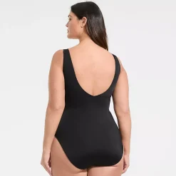 Women's Tugless V-Neck High Leg One Piece Swimsuit