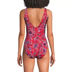 Women's Tugless V-Neck High Leg One Piece Swimsuit