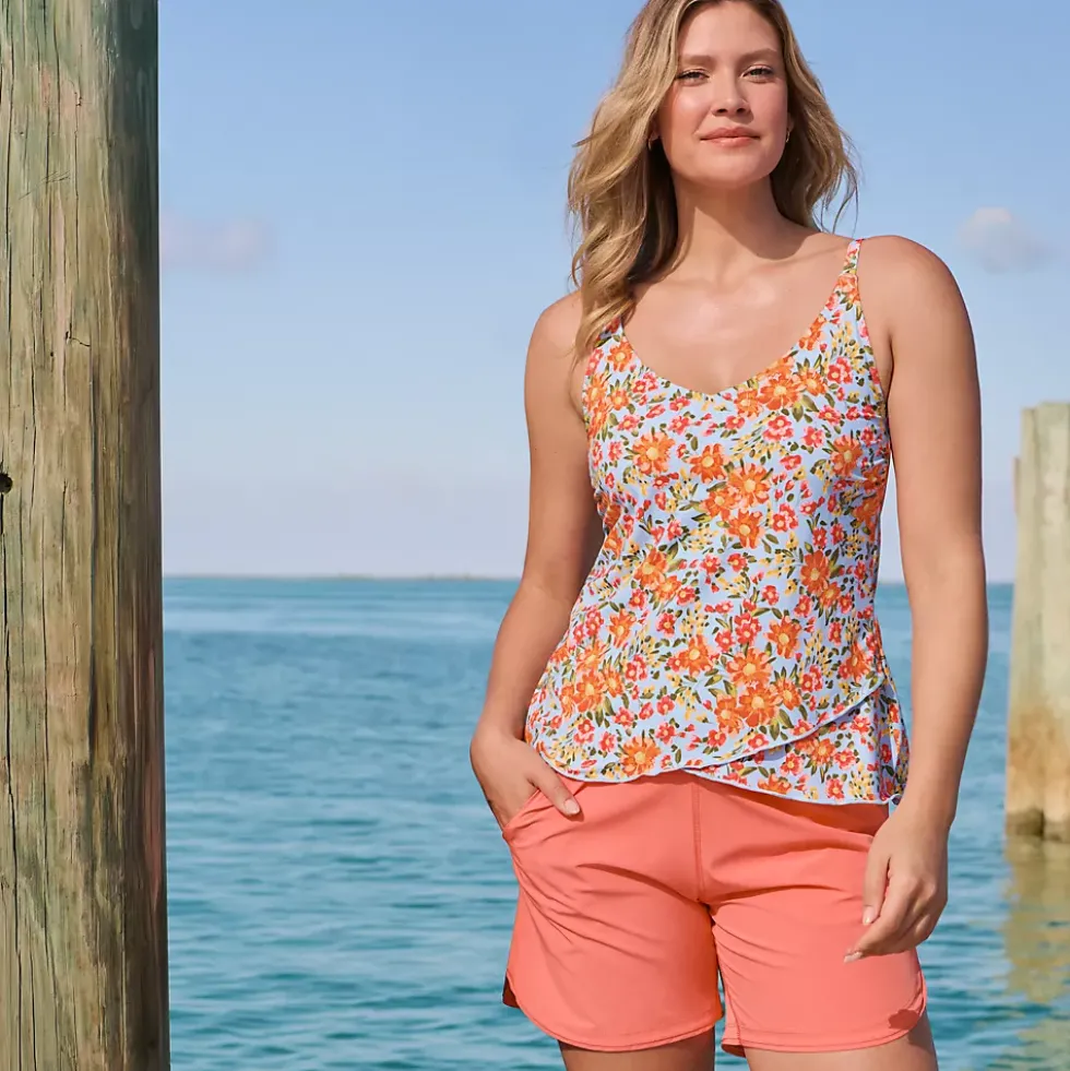 Women's Tulip Hem Tankini Top