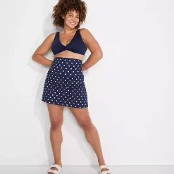 Women's Tummy Control Ultra High Waisted Modest Swim Skirt Swim Bottoms