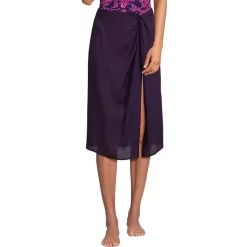 Women's Twist Front Knee Length Swim Cover-up Skirt