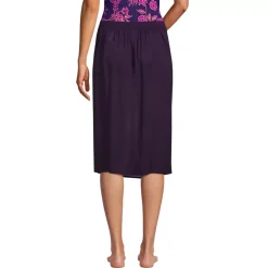 Women's Twist Front Knee Length Swim Cover-up Skirt