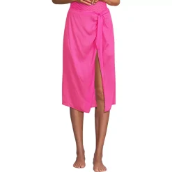 Women's Twist Front Knee Length Swim Cover-up Skirt