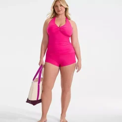 Women's Twist Halter Tankini Top