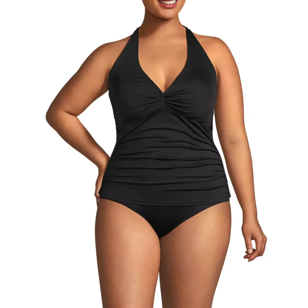 Women's Twist Halter Tankini Top