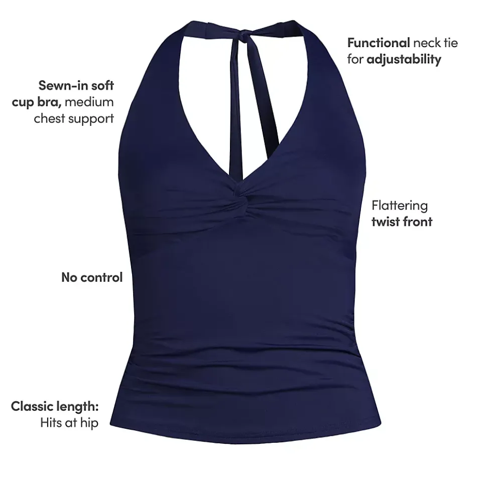 Women's Twist Halter Tankini Top