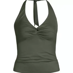Women's Twist Halter Tankini Top