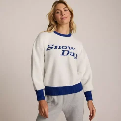 Women's Ultrasoft Placed Jacquard Jersey Crew Neck Sweater
