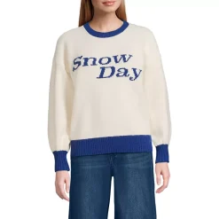 Women's Ultrasoft Placed Jacquard Jersey Crew Neck Sweater