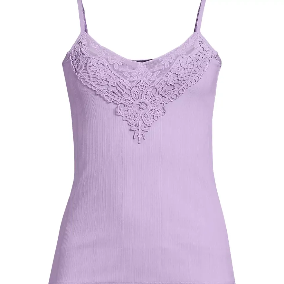 Women's Variegated Micro Rib Lace Trim Cami