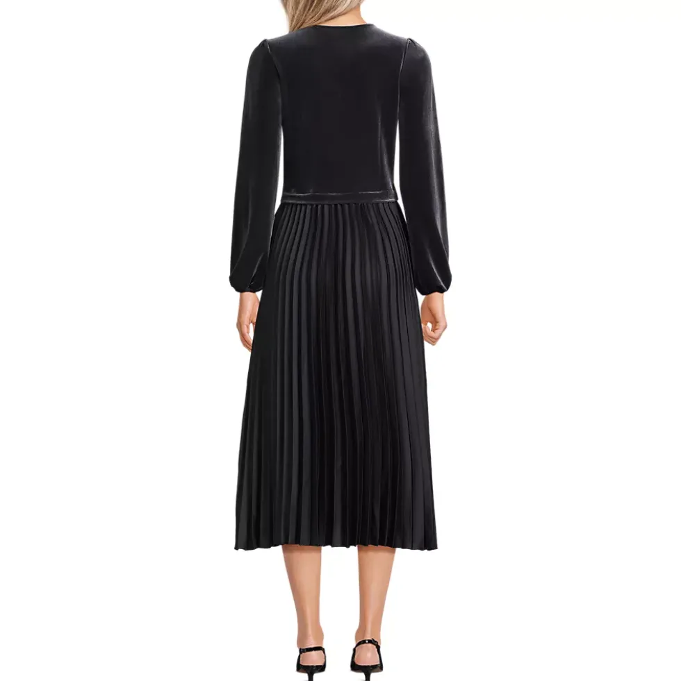Women's Velvet and Satin Duet Midi Dress