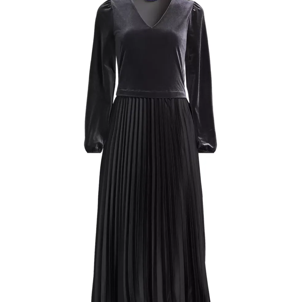 Women's Velvet and Satin Duet Midi Dress