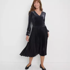 Women's Velvet and Satin Duet Midi Dress