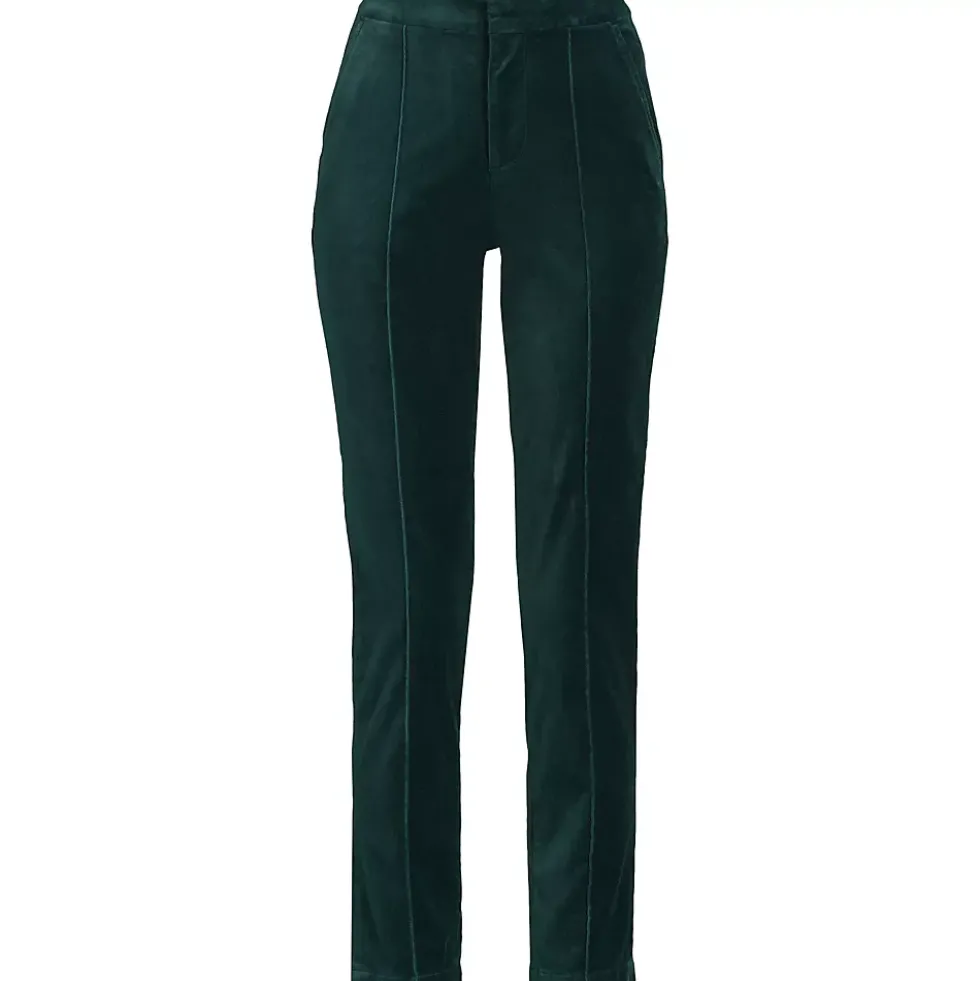 Women's Velvet High Rise Pintuck Pencil Ankle Pants
