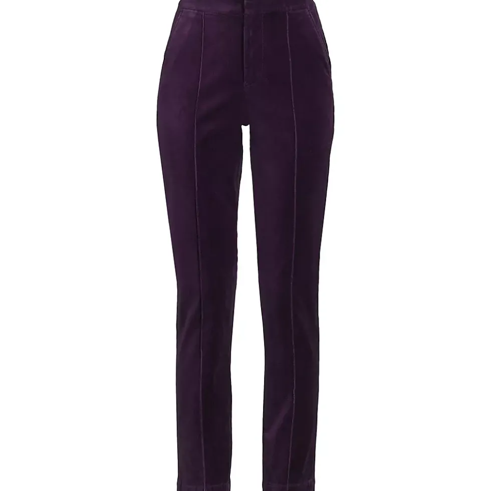 Women's Velvet High Rise Pintuck Pencil Ankle Pants