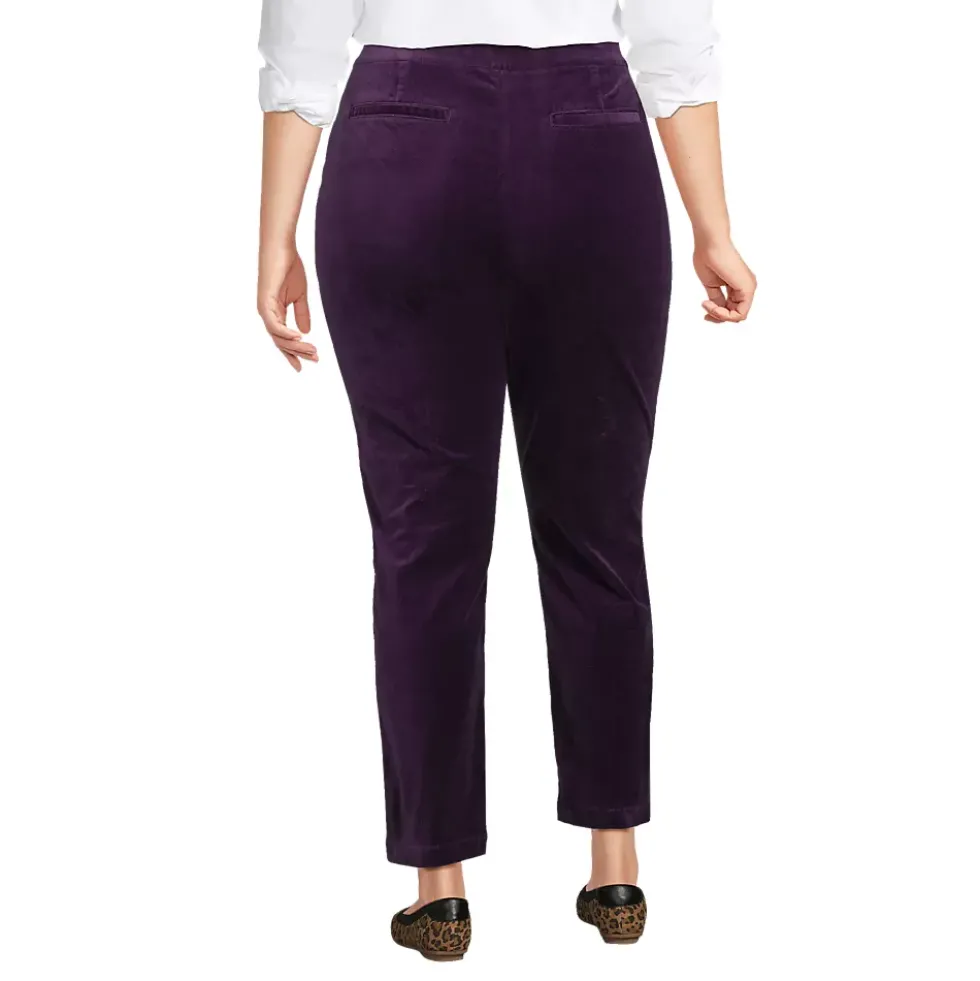 Women's Velvet High Rise Pintuck Pencil Ankle Pants