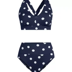 Women's V-Neck Bikini and High Waisted Bottom Swimsuit Set