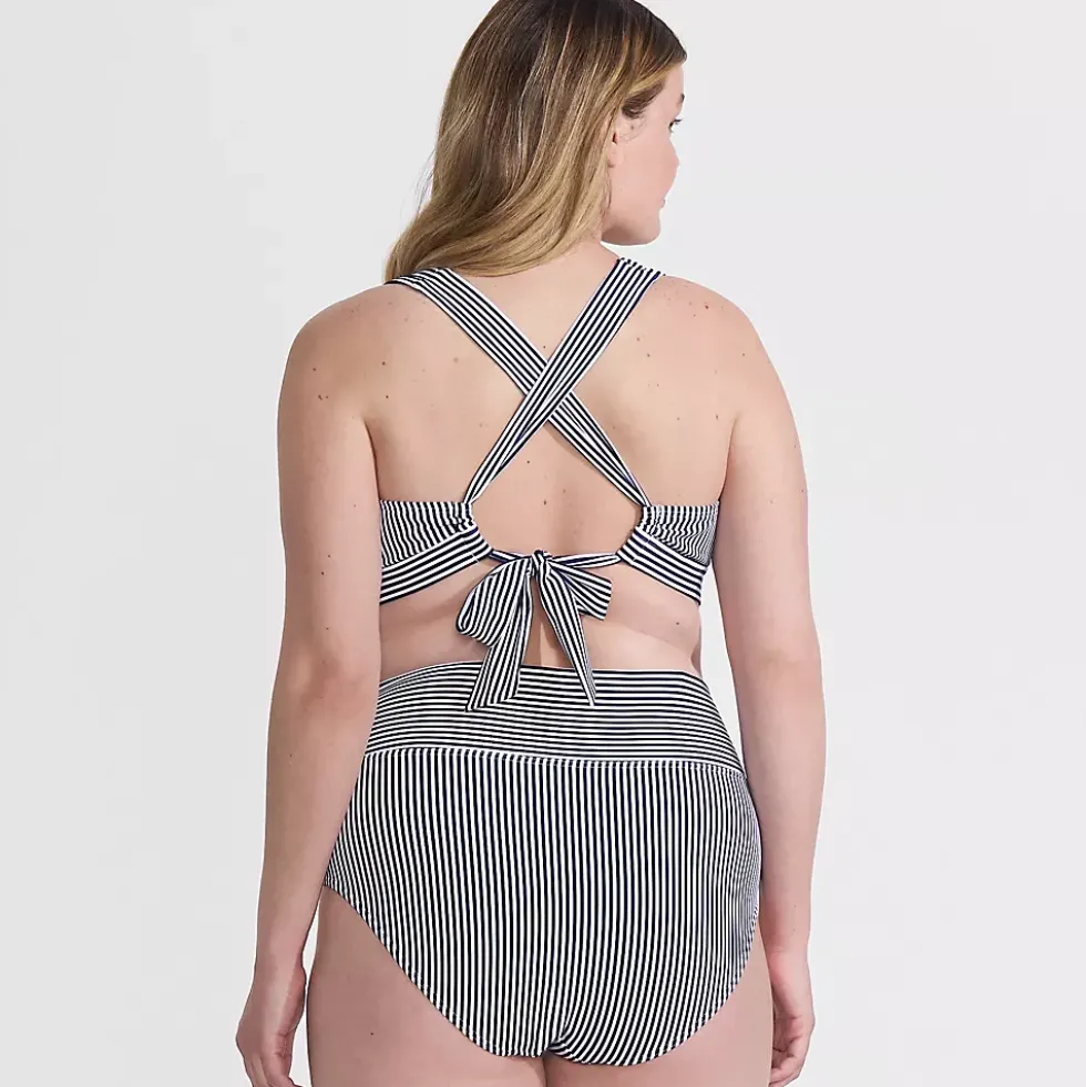 Women's V-Neck Bikini and High Waisted Bottom Swimsuit Set