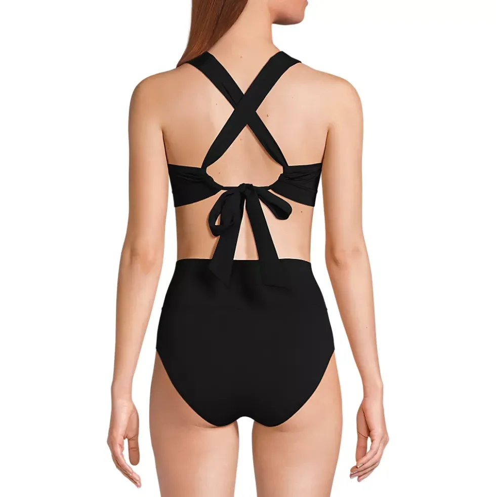 Women's V-Neck Bikini and High Waisted Bottom Swimsuit Set