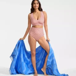 Women's V-Neck Bikini and High Waisted Bottom Swimsuit Set