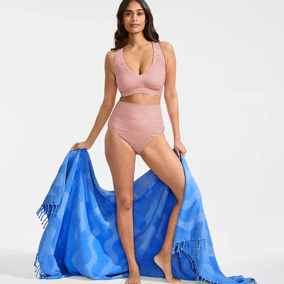 Women's V-Neck Bikini and High Waisted Bottom Swimsuit Set