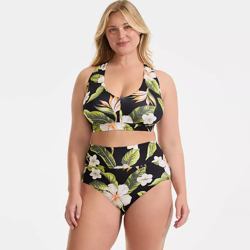 Women's V-Neck Bikini and High Waisted Bottom Swimsuit Set