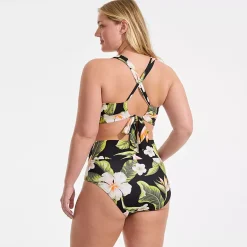 Women's V-Neck Bikini and High Waisted Bottom Swimsuit Set