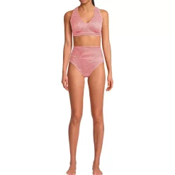 Women's V-Neck Bikini and High Waisted Bottom Swimsuit Set