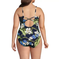 Women's V-Neck High Leg Strappy Back One Piece