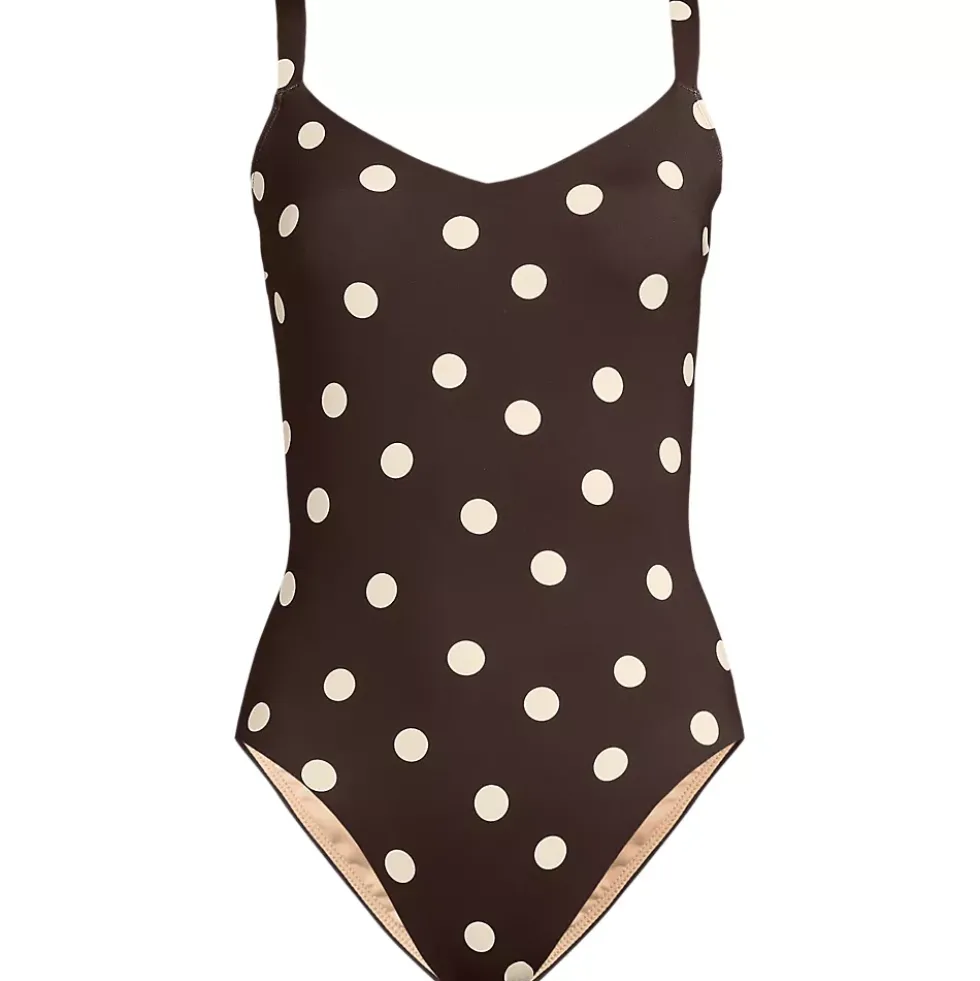 Women's V-Neck High Leg Strappy Back One Piece