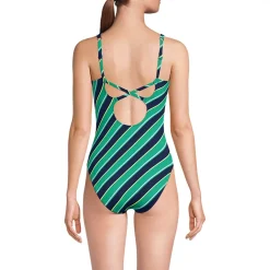 Women's V-Neck High Leg Strappy Back One Piece