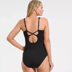 Women's V-Neck High Leg Strappy Back One Piece