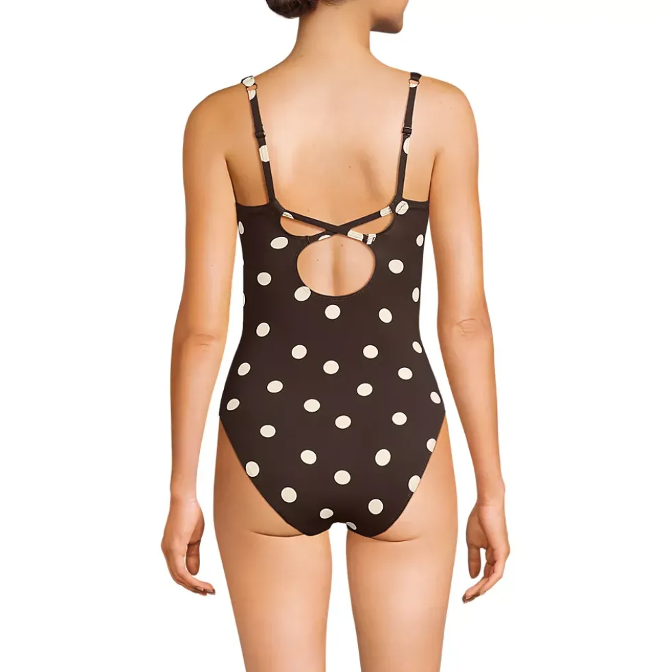 Women's V-Neck High Leg Strappy Back One Piece
