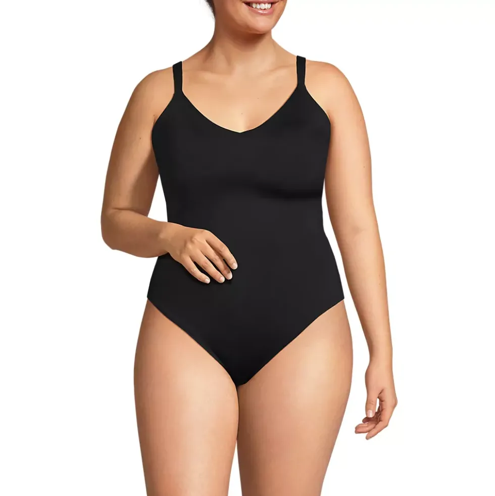 Women's V-Neck High Leg Strappy Back One Piece