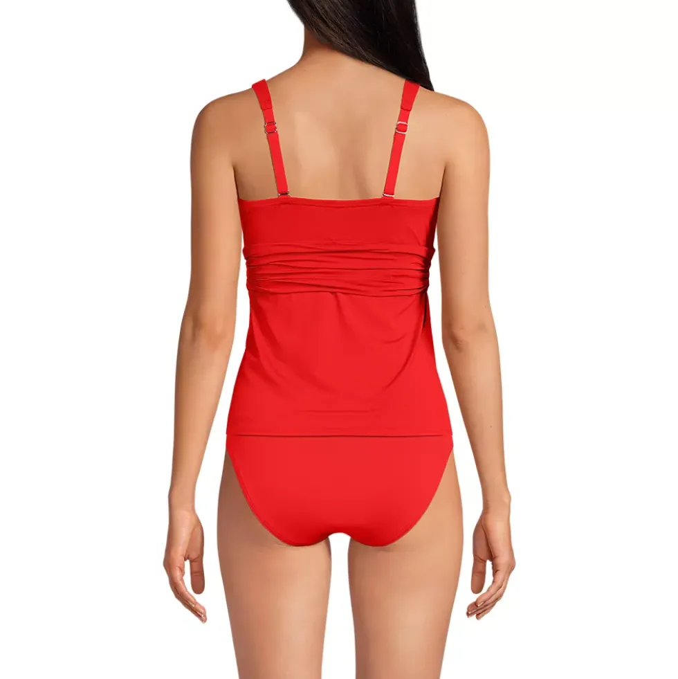 Women's V-Neck Plunge X Back Tankini Top