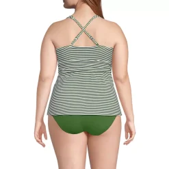Women's V-Neck Plunge X Back Tankini Top