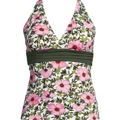 Women's V-Neck Plunge X Back Tankini Top
