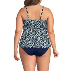 Women's V-Neck Plunge X Back Tankini Top